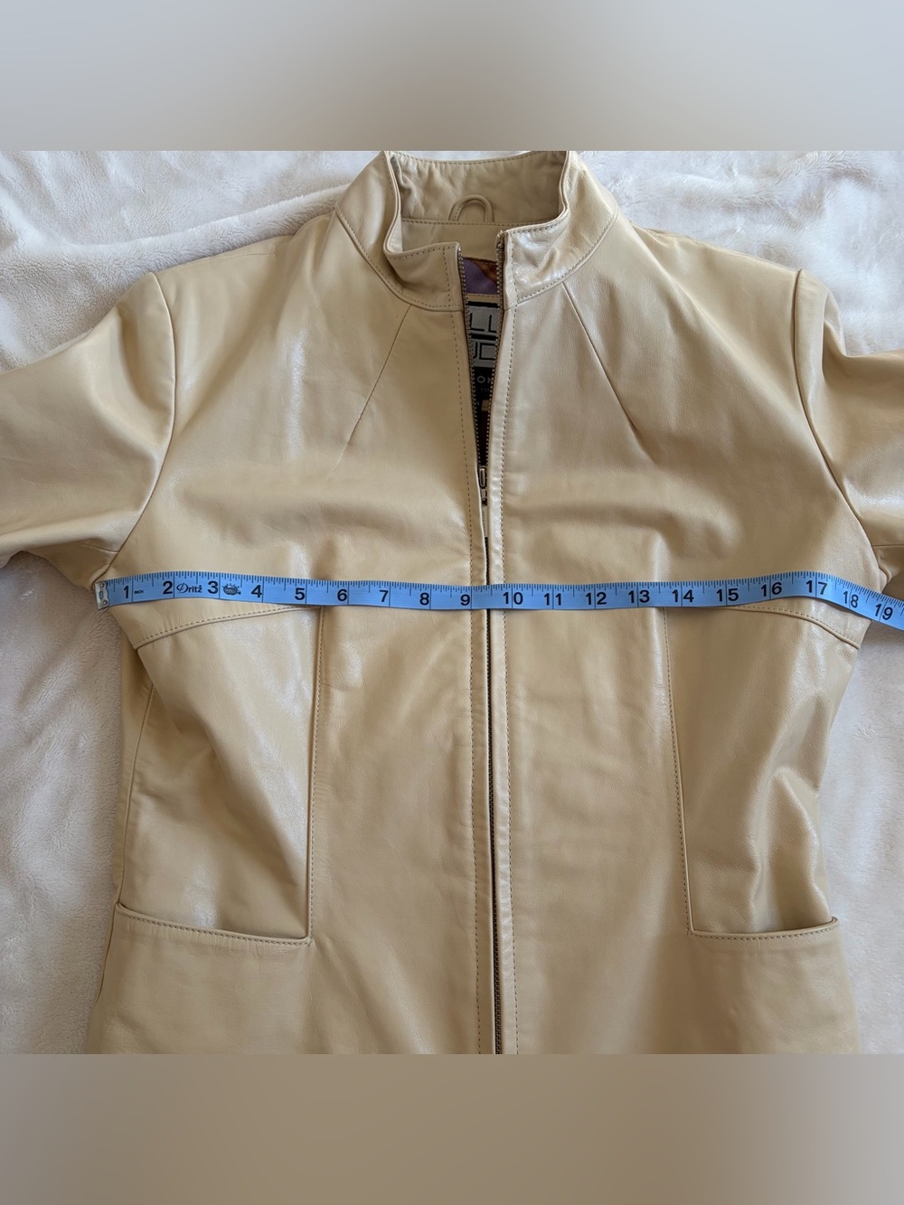 Pelle Studio Tan Real Leather Zip Jacket Size Medium - Picture 7 of 10